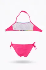 Girls' Light Pink Patterned Strapless Bikini Set, Ages 2-8 HZL24S-LC3652