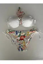 Ensemble bikini doublé brodé de pierres blanches pour femme HZL25S-LC208