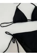 Ensemble bikini triangle noir dos nu pour femme HZL25S-LC5005
