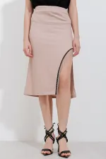 Jupe à détail de chaîne 1890 - Biscuit