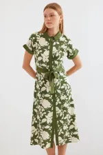 Robe-chemise à motifs 2455 - Kaki