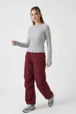 Women's Textured Knit Blouse 980 - Grey