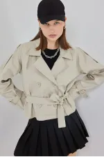 Trench-coat court ceinturé pour femme 5970 - Pierre