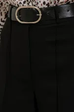 Kadın Siyah Yüksek Bel Kumaş Pantolon 6584