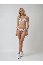 Ensemble bikini triangle dos nu à motif étoile blanche pour femme HZL25S-LC5005