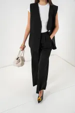 Women's Vest and Trousers Two-Piece Set 30086 - Black