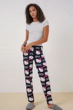 4323 Patterned Pajama Bottoms - Dark Navy