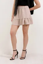 Jupe courte tricotée 1884 - Beige