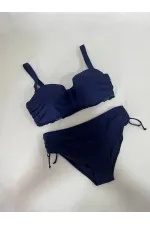 Robe tankini bleu marine à motifs floraux pour femme, modèle HZL24S-LC4009