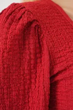 0442 Uzun Kollu Bluz - Kırmızı