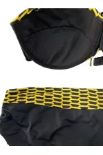 Kadın Sarı Zincir Desenli Büyük Beden Astarlı Siyah Bikini Takım HZL25S-LC3303