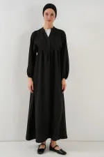 Kadın Uzun Tesettür Elbise 2525 - Siyah