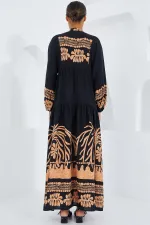 Women's Black Mink Viscose Hijab Dress 2423