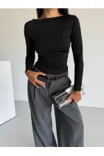 Kadın Siyah Uzun Kollu Sany Bluz HZL25S-FRY123351