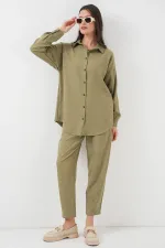 Ensemble deux pièces en lin 6622 - Vert clair