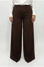 Women's Brown Plus Size Shaping Palazzo Pants HZL26S-ZSS120211 Women's Brown Plus Size Shaping Palazzo Pants HZL26S-ZSS120211
