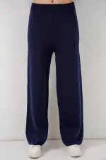 Kadın Nakışlı Triko Hırka Pantolon İkili Takım 15963 - Lacivert