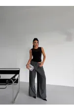 Kadın Siyah Kolsuz Likralı Tül Detay Sandy Bluz HZL26W-FRY123721