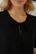 Robe courte à manches courtes pour femme 2554 - Noire