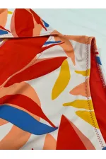 Maillot de bain doublé à motifs tropicaux multicolores pour femme HZL25S-AR1824