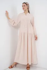 Robe longue hijab pour femme 2527 - Beige