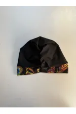 Women's Black Long Sleeve Lycra Fully Covered Feather Patterned Hijab Swimsuit HZL23S-AR12531