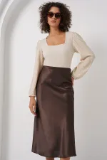 0442 Uzun Kollu Bluz - Krem