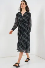 Robe en mousseline à motifs 2137 - Gris clair