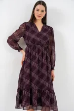 Robe en mousseline à motifs 2137 - Violet