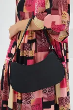 Sac baguette noir uni pour femme 010167