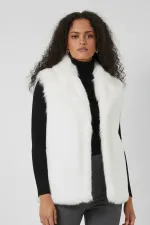 Gilet en fourrure pour femme 6804 - Blanc