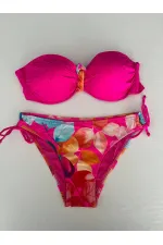 Ensemble bikini doublé brodé fuchsia pour femme HZL25S-LC207