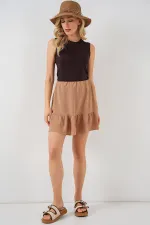 Women's Ayrobin Mini Skirt 8054 - Camel