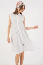 Robe midi sans manches pour femme 2563 - Blanche