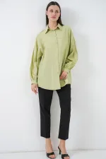 Chemise longue oversize pour femme 5965 - Vert foncé
