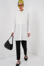 Women's Long Shirt Tunic 5945 - White