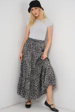 Jupe longue à motifs pour femme 8053 - Anthracite