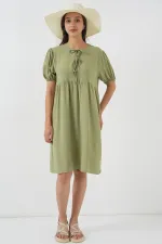 Robe midi à lacets pour femme 2575 - C. Çağla