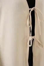 Keten Tesettür Kimono 5968 - Krem