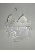 Ensemble bikini triangle blanc dos nu pour femme HZL25S-LC5005