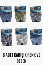 Erkek 6 Lı Gömlek Desen %100 Pamuk Poplin Boxer HZL25S-AV01