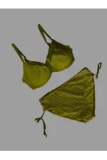 Kadın Haki Desenli Büyük Beden Astarlı Bikini Takım HZL25S-LC4004