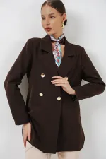 Veste blazer croisée pour femme 0722 - Marron