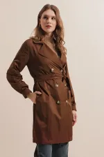 Trench-coat court croisé 5864 - Marron