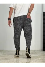 Pantalon de survêtement coupe droite en polaire anthracite pour homme, taille nouée, HZL24S-MXC8948-117