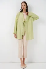 Kadın Salaş Bağcıklı Kimono 5981 - E.Yeşil