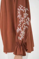 Chemisier brodé en maille pour femme 941 - Terracotta