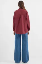 Chemise basique longue oversize 3900 - Prune