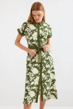 Robe-chemise à motifs 2455 - Kaki