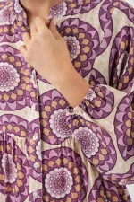 Robe longue hijab à motifs pour femme 2585 - B.Lila